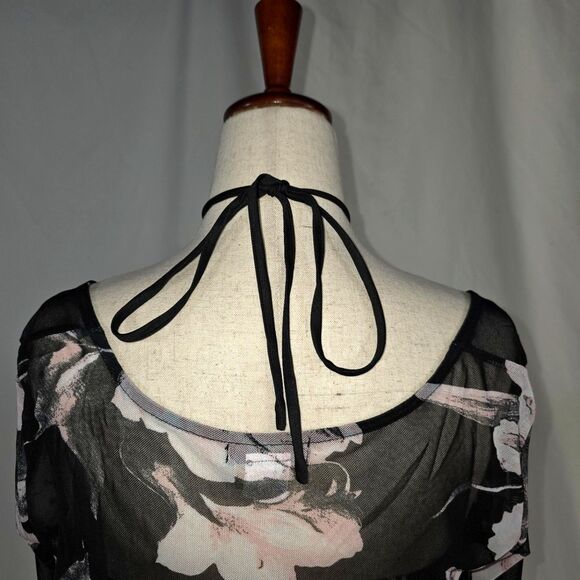Venus Halter Neck Sheer Floral Blouse Size Medium - Picture 4 of 5